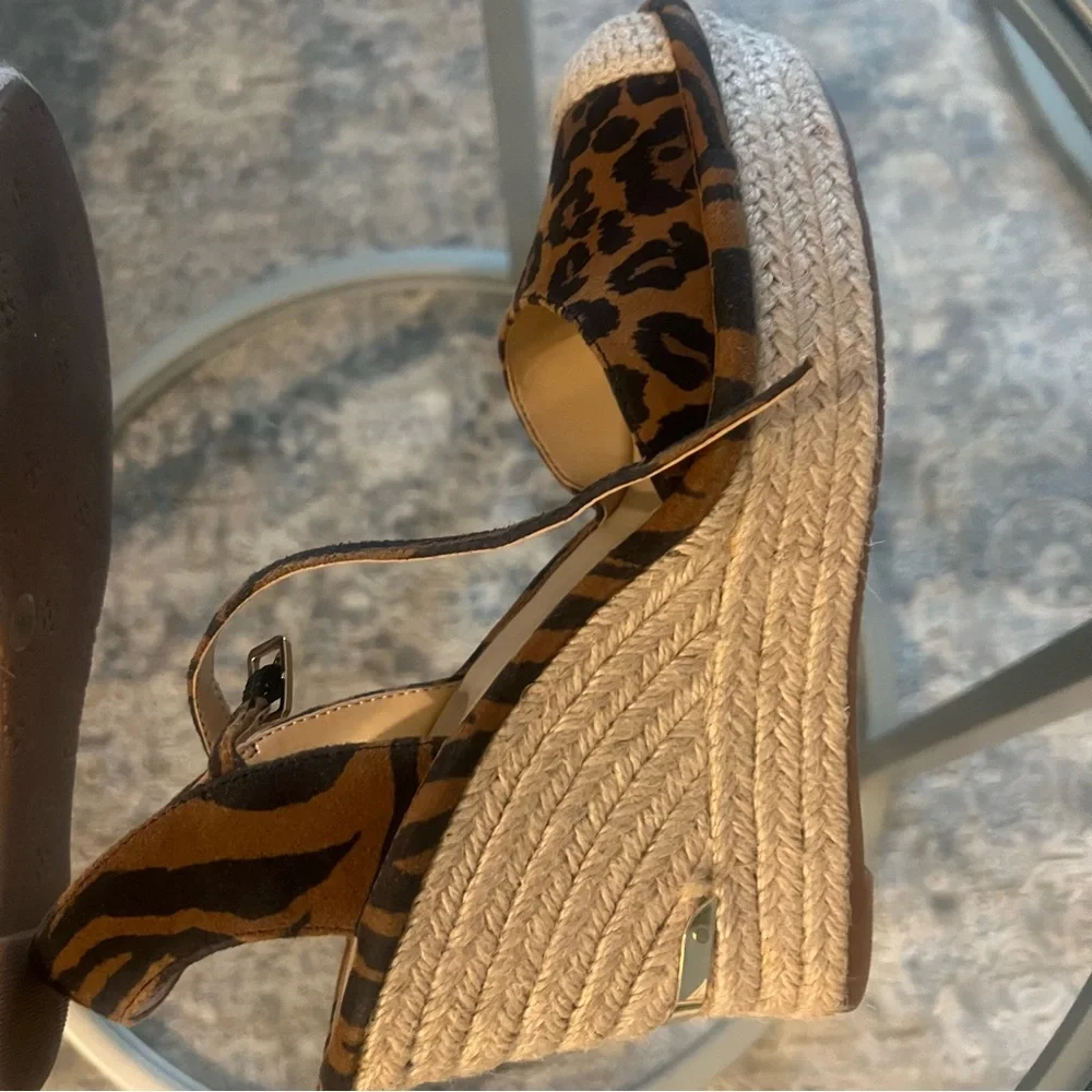 Leopard Print Wedge Sandals